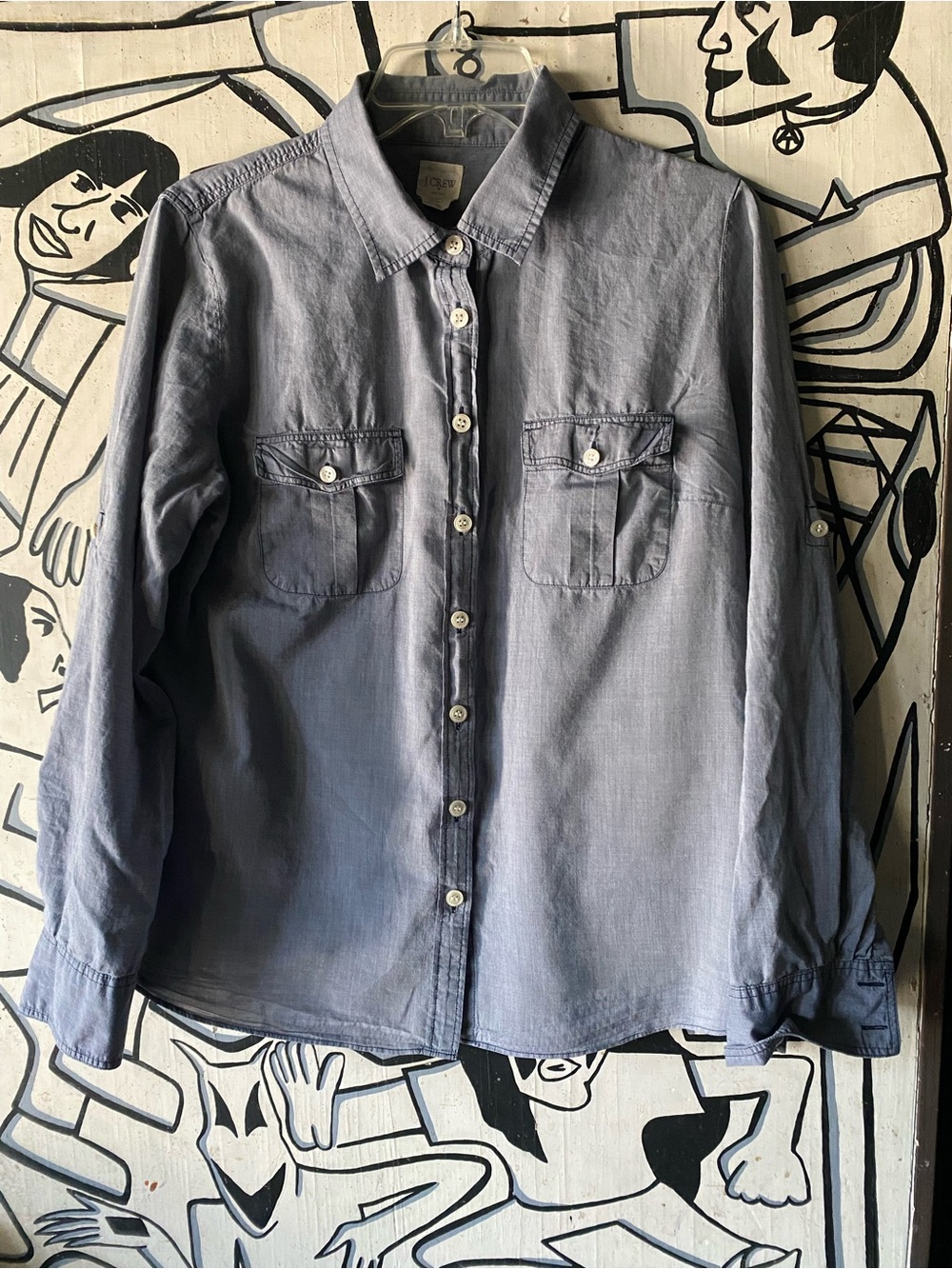 J. Crew Blue Denim Women's Button-Down Shirt